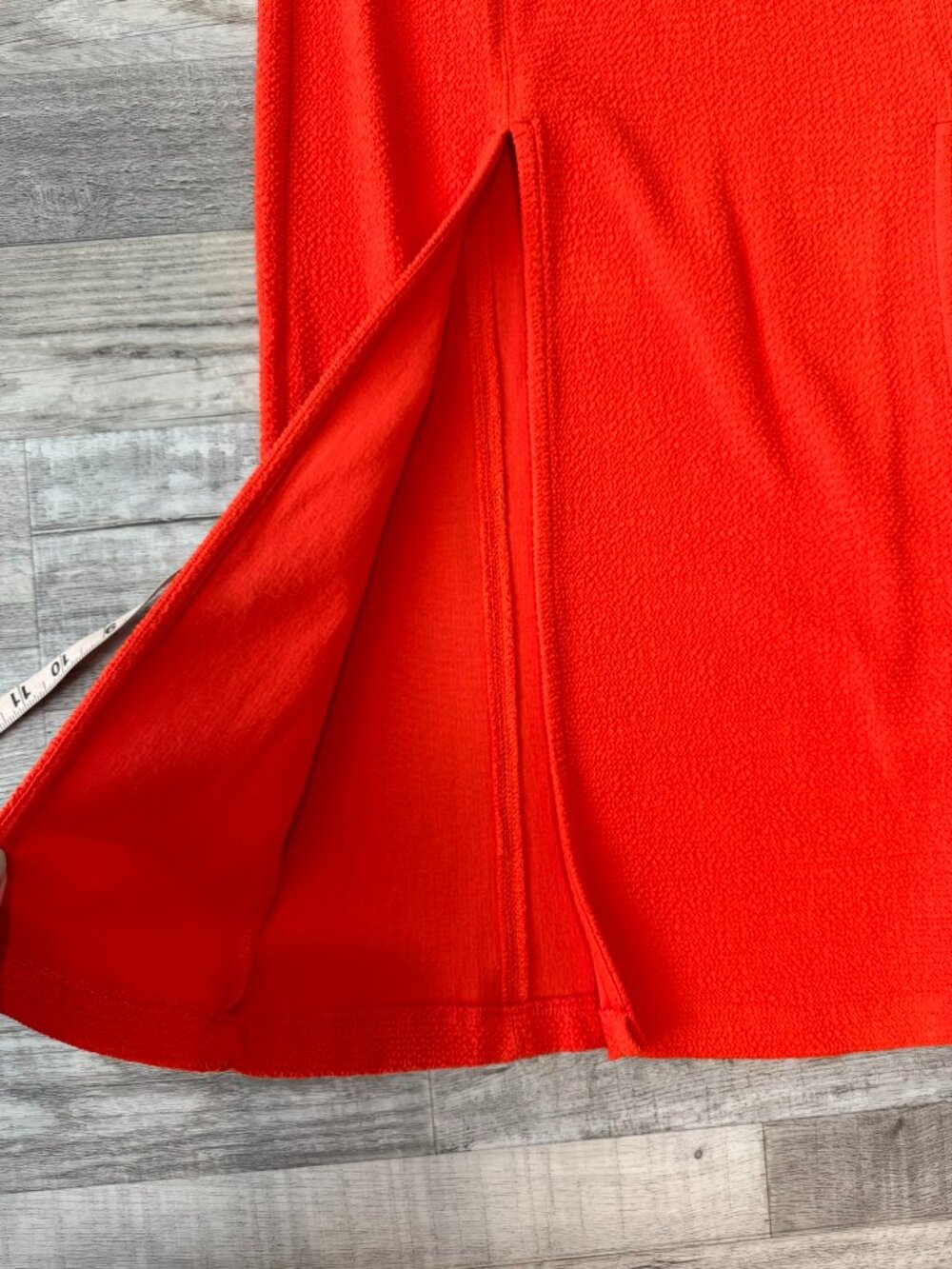 Anthropologie Maeve orange midi skirt double slits stretch size 2 A28 - Picture 4 of 8